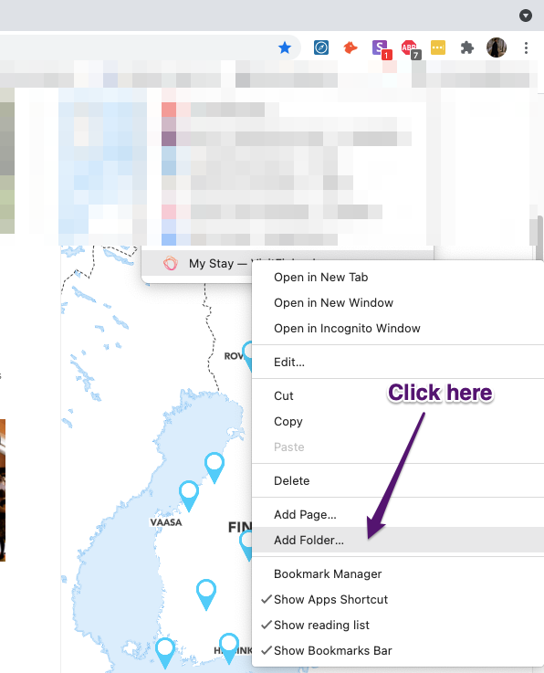 Tùy chọn thêm thư mục của Chrome