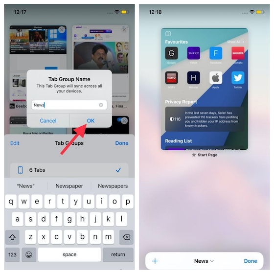 Tạo tab Safari mới-Cách sử dụng Nhóm tab trong Safari trên iOS 15