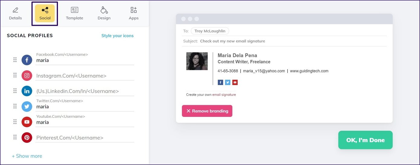 Create email signature on yahoo mail step 16