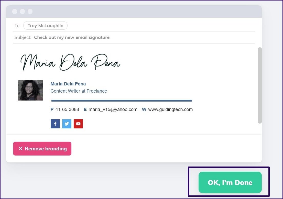 Create email signature on yahoo mail step 19