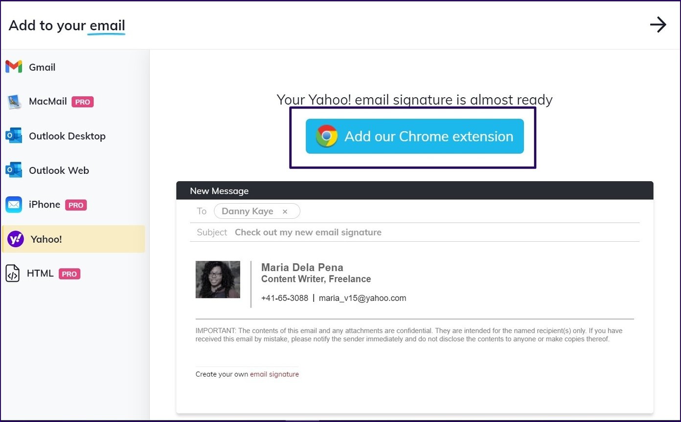 Create email signature on yahoo mail step 23