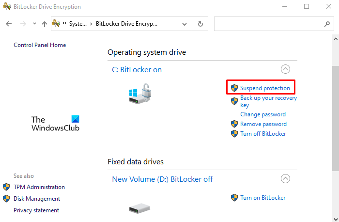 Tạm dừng mã hóa BitLocker trên Windows 10