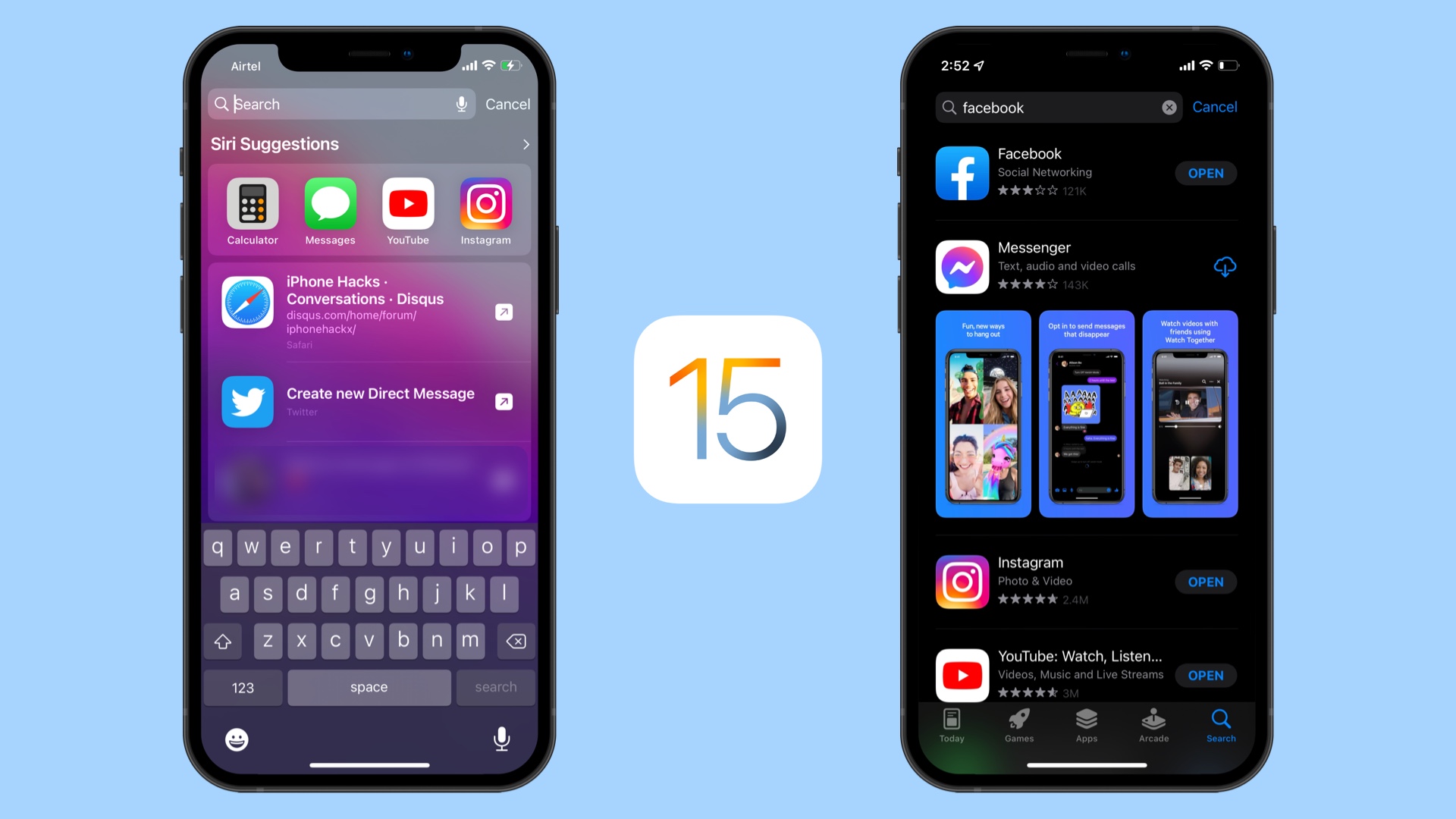 iOS 15 lock screen spotlight app store search