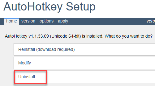 Gỡ cài đặt Min