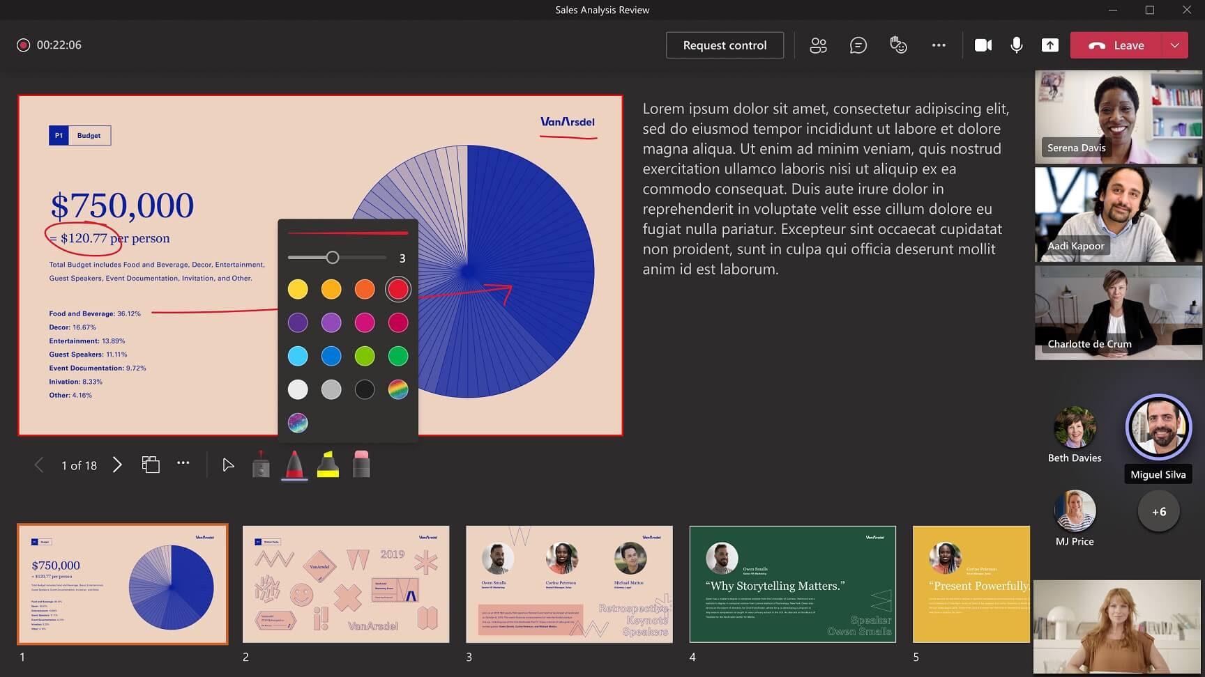 Chú thích của Microsoft Teams