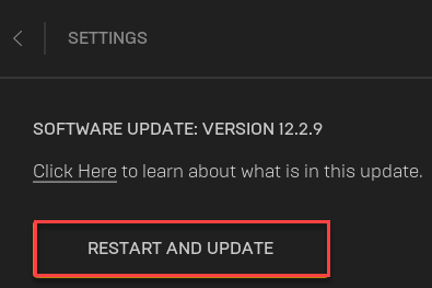 Khởi động lại và cập nhật tối thiểu