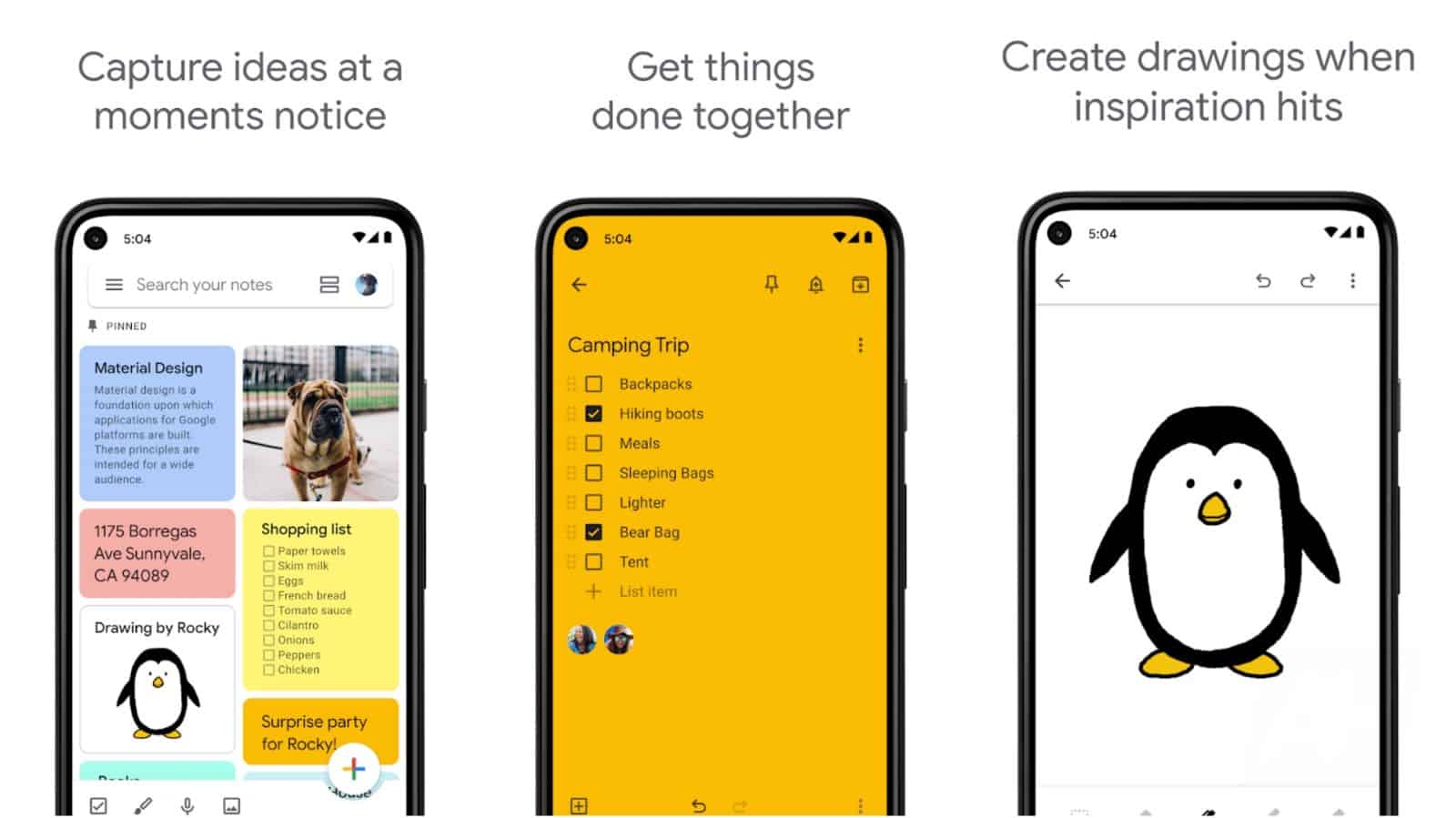 Hình ảnh lưới ứng dụng Google Keep