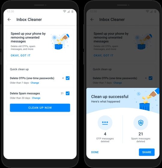 truecaller clear inbox-spam messages