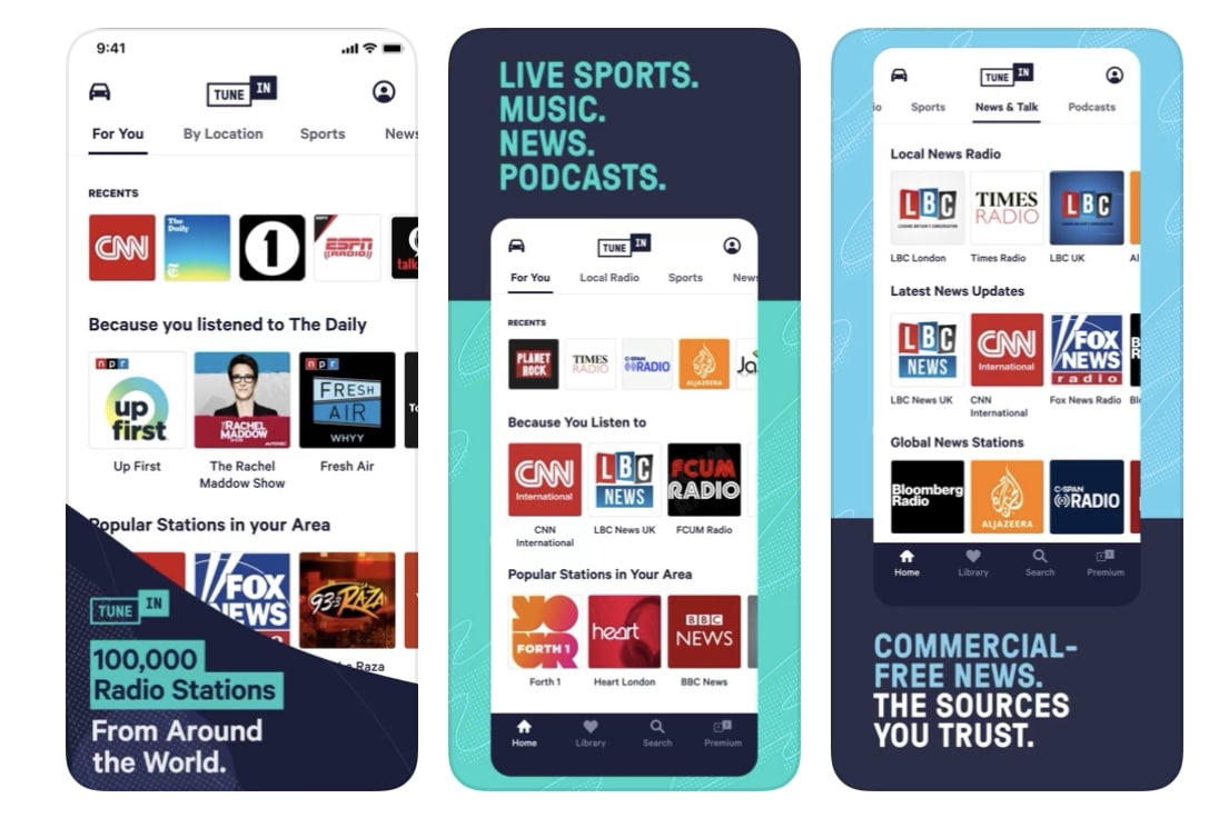 TuneIn Radio ảnh chụp màn hình
