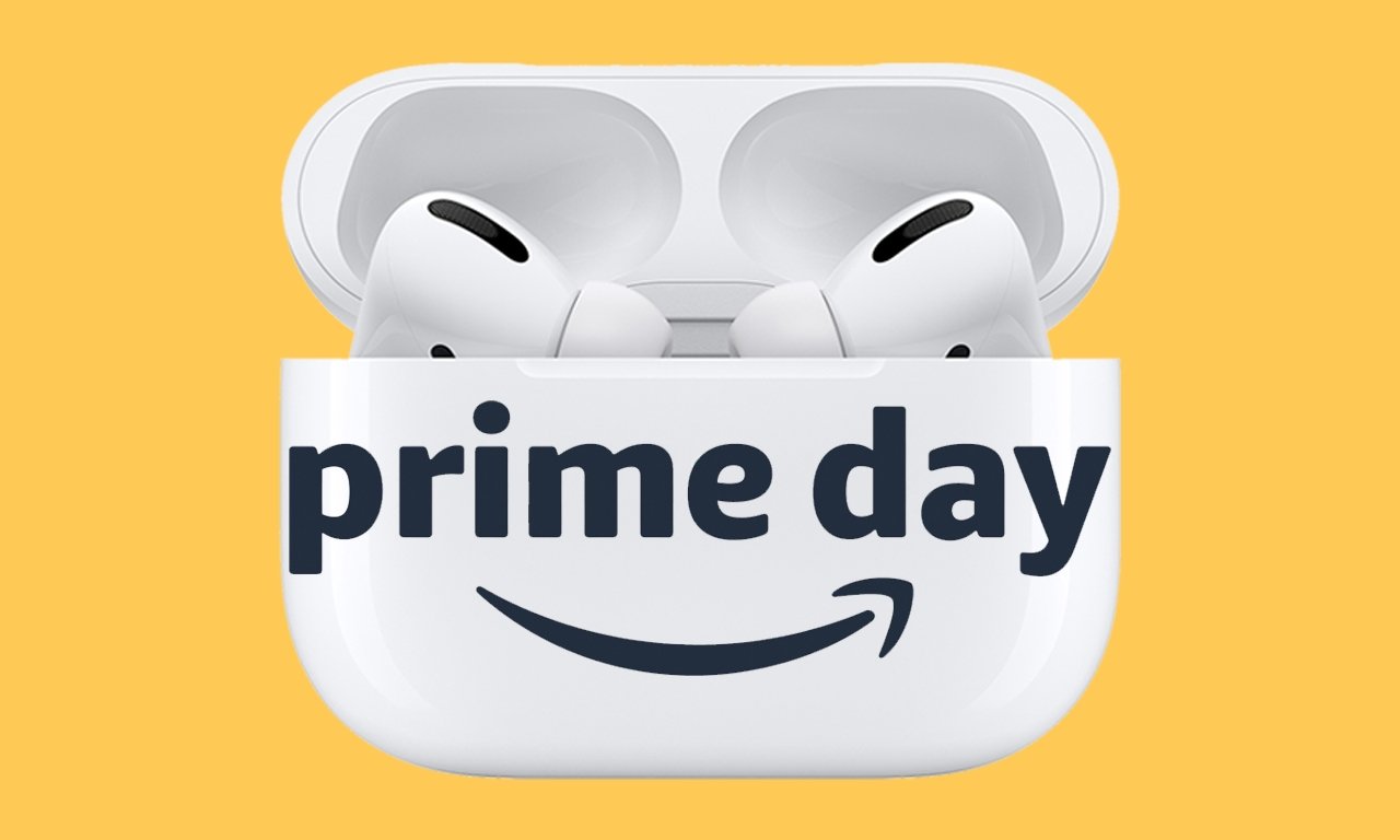 Ưu đãi trong Ngày Prime tại Amazon trên AirPods Apple AirPods Pro với logo Prime Day