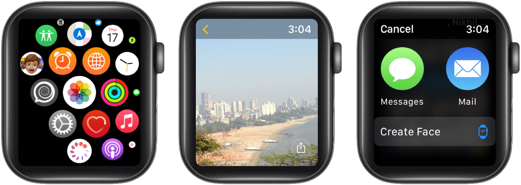 Gửi trực tiếp ảnh từ Apple Watch bằng ứng dụng Messages hoặc Mail