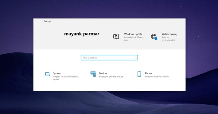 Cập nhật thiết kế lại cài đặt Windows 10