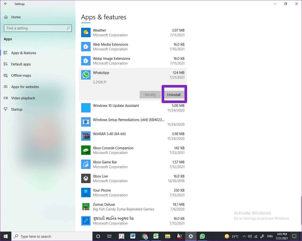 Reset whatsapp on windows
