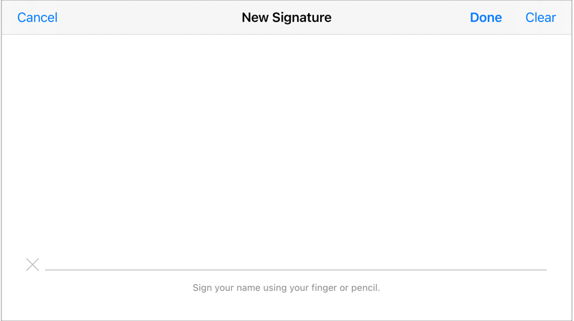 Use your finger or stylus to sign