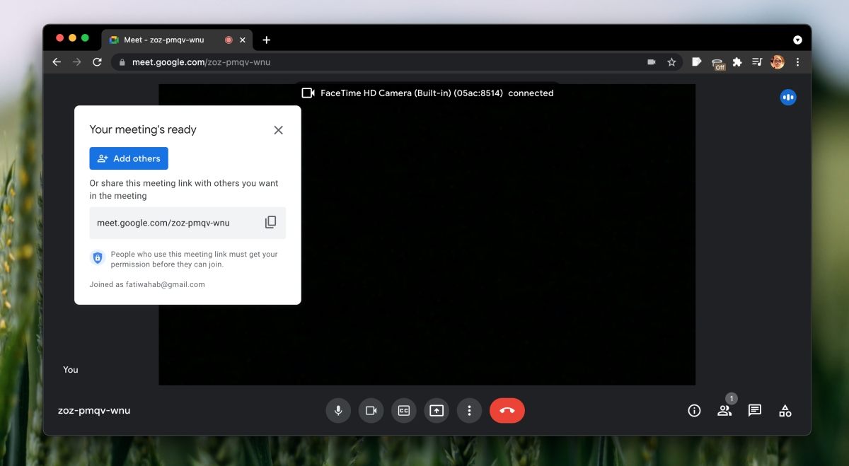 Google Meet screen share
