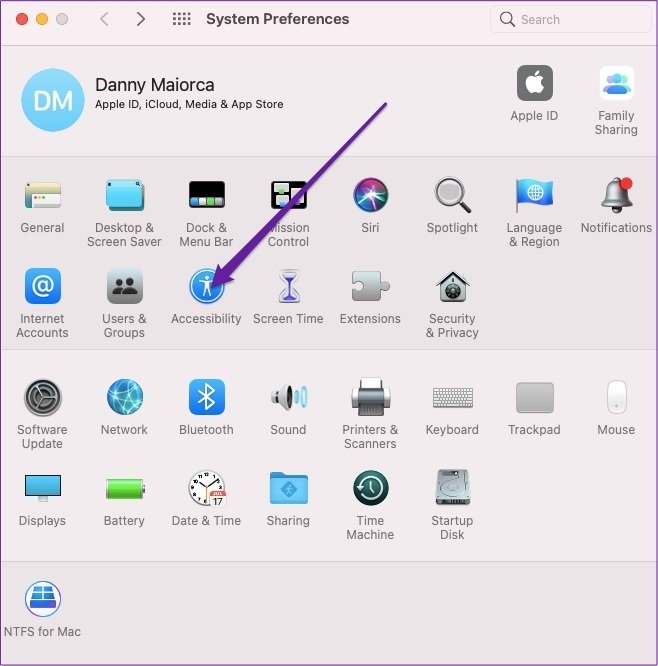 Tùy chọn hệ thống trợ năng cho Mac