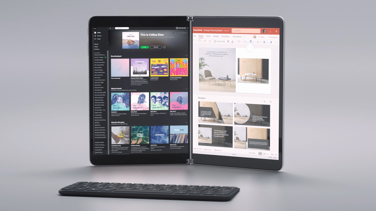 Surface Neo với bàn phím không dây.
