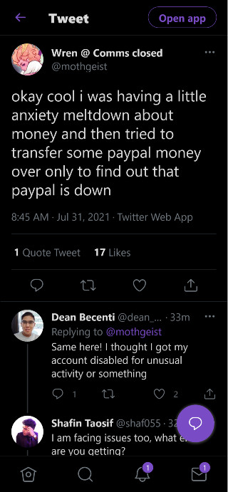 paypal-down-tweets