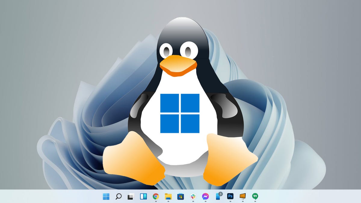 Logo giống Tux Linux với logo Windows trên bụng