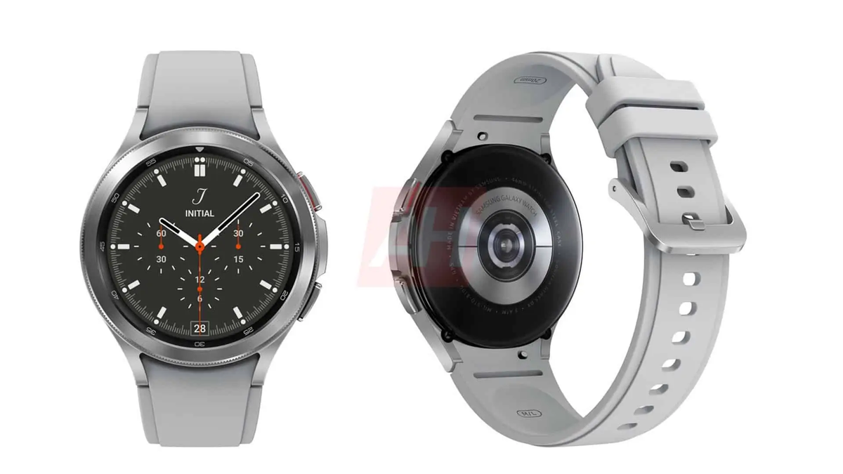 Galaxy Watch 4 bị rò rỉ có màu bạc.
