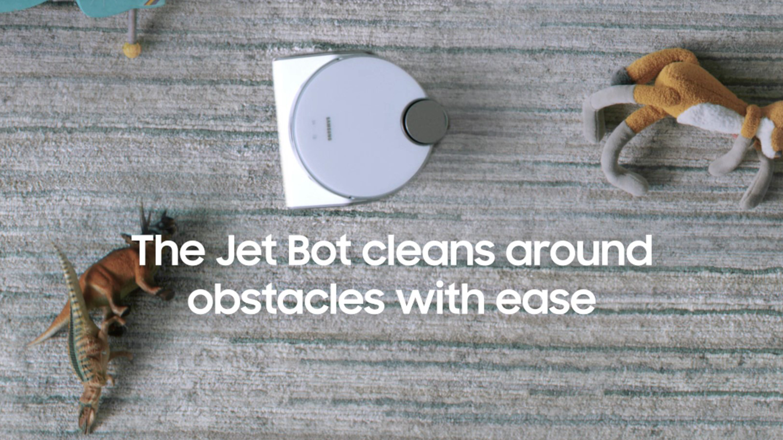 Jet Bot AI + điều hướng xung quanh đồ chơi trên thảm