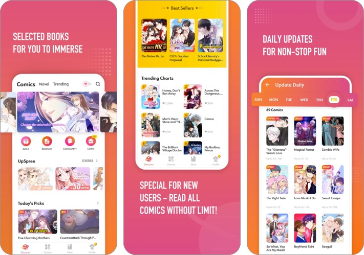 WebComics manga, ảnh chụp màn hình ứng dụng iphone ipad