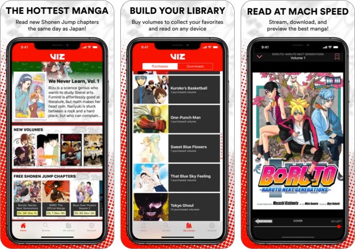 viz manga ứng dụng iphone ipad ảnh chụp màn hình
