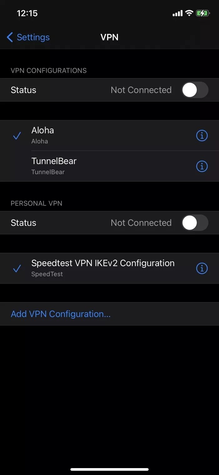 Biến tắt VPN