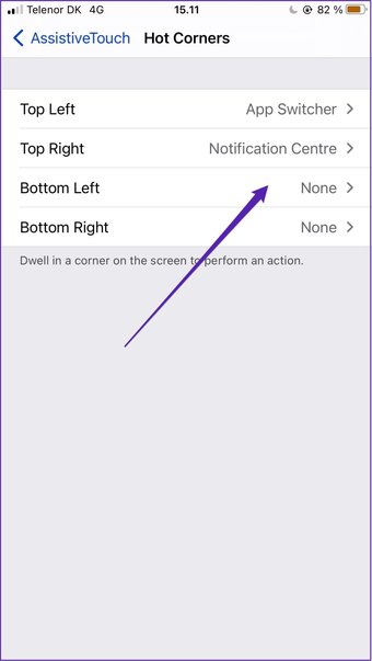 Tùy chọn góc nóng iPhone