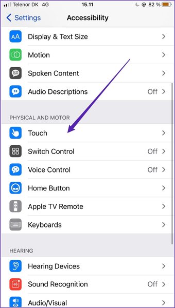 Iphone điều hướng để chạm