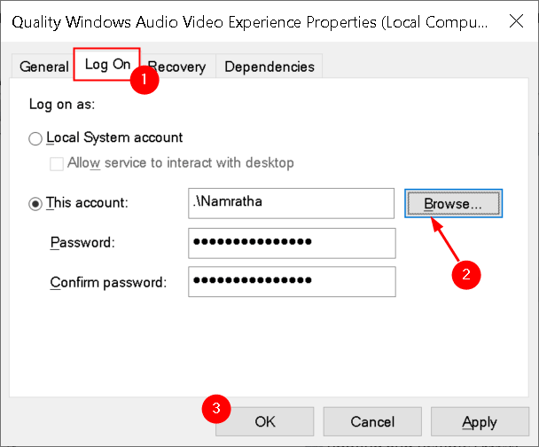 Serivces Logon Tab Min