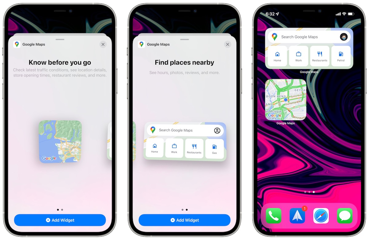 Google Maps iOS Widget