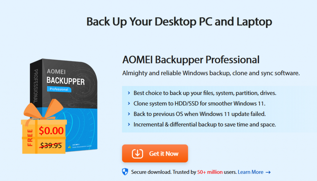 free for ios instal AOMEI Backupper Professional 7.3.2
