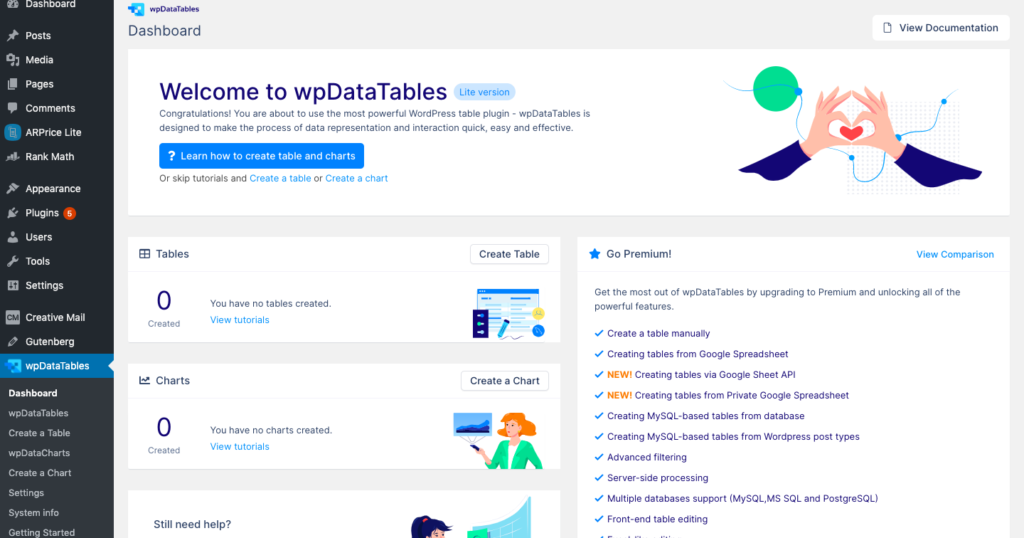 plugin de tabela wordpress