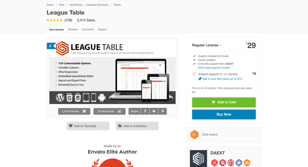 wordpress table plugin