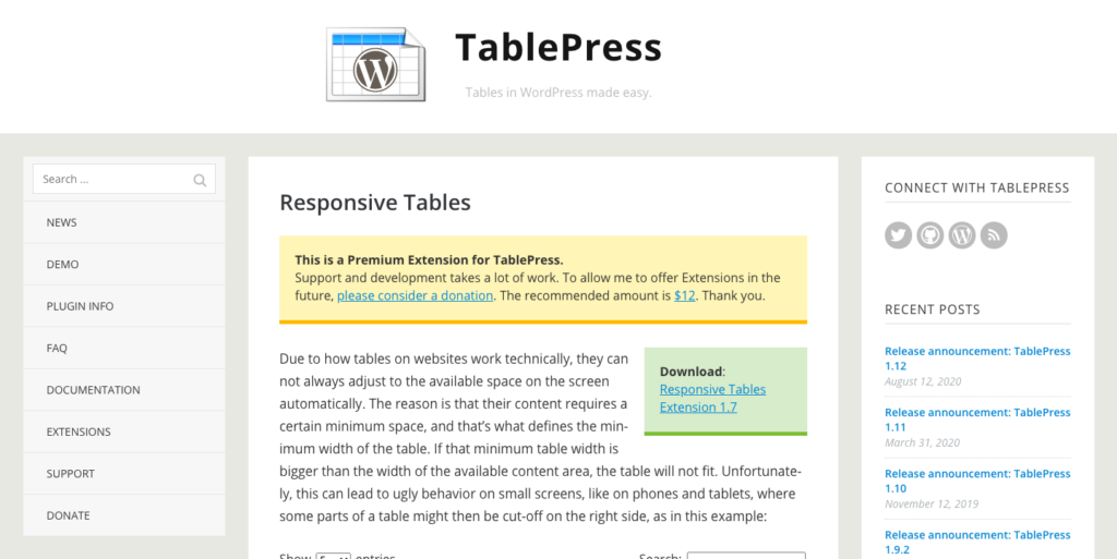 wordpress table plugins