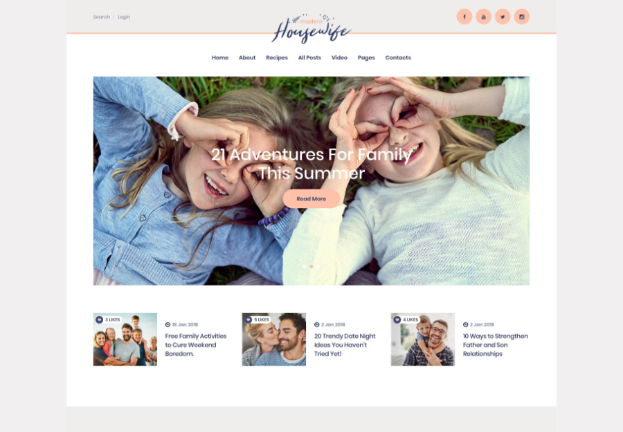 Modern Housewife | Women & Family WordPress Blog Tema