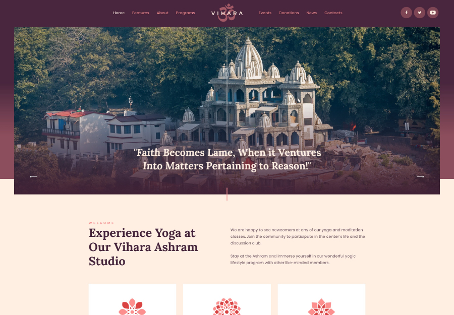 Vihara | Ashram Oriental Buddhist Temple WordPress Theme + RTL