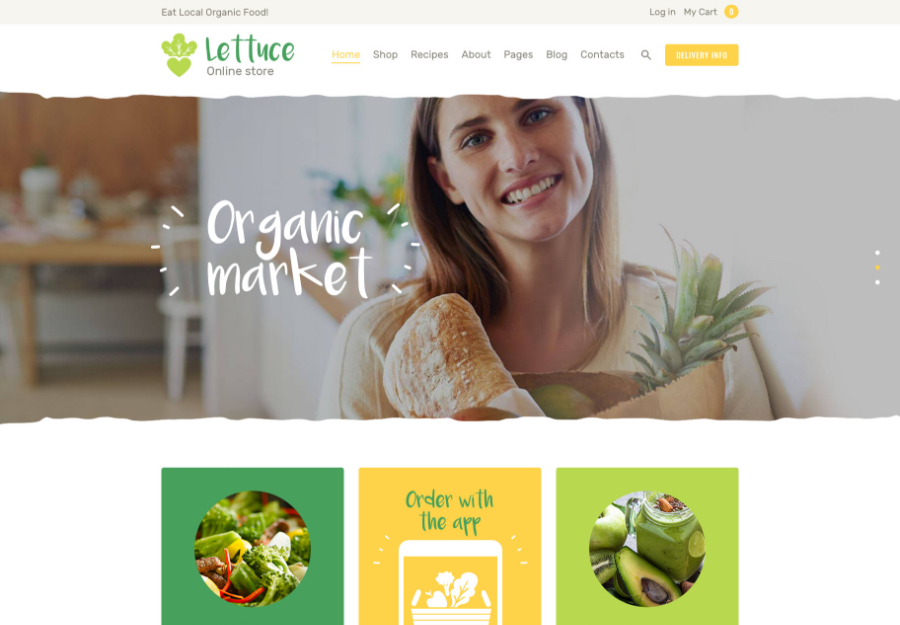 Alface | Alimentos orgânicos e loja on-line ecológica Produtos WordPress Theme