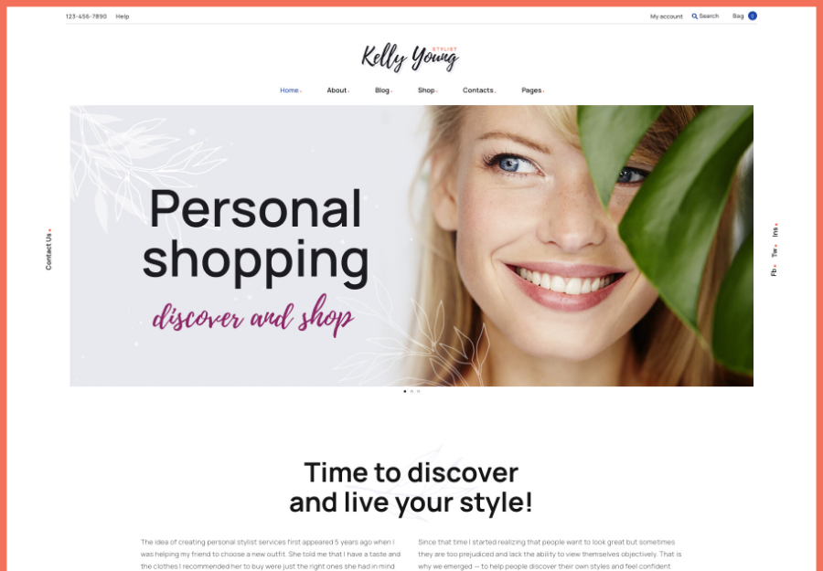 Kelly Young-Personal Stylist WordPress Theme