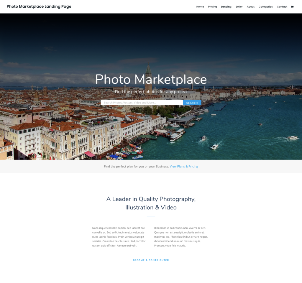 Divi photography theme