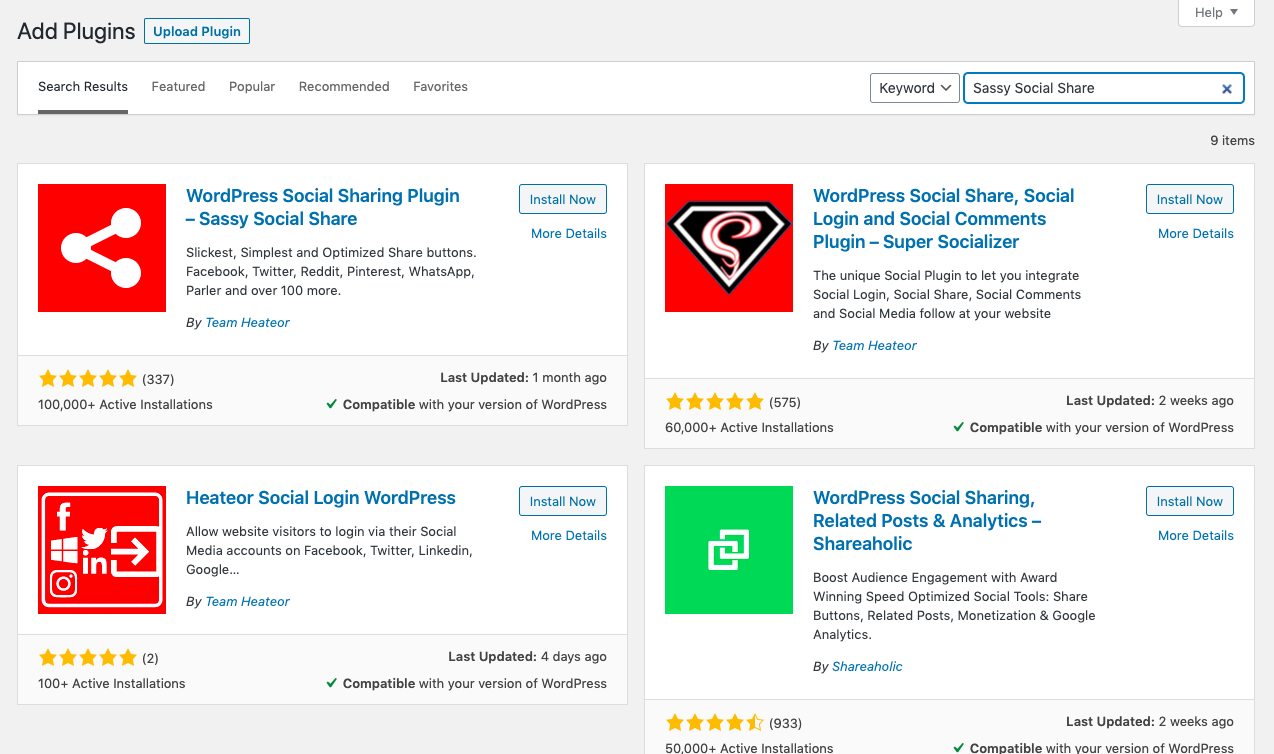 wordpress social media plugin