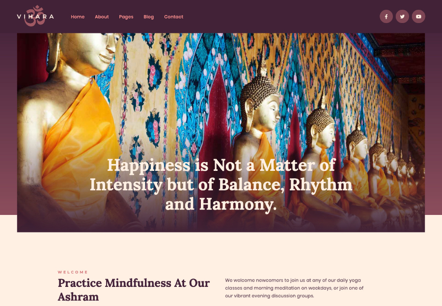 Vihara | Ashram Oriental Buddhist Temple WordPress Theme + RTL