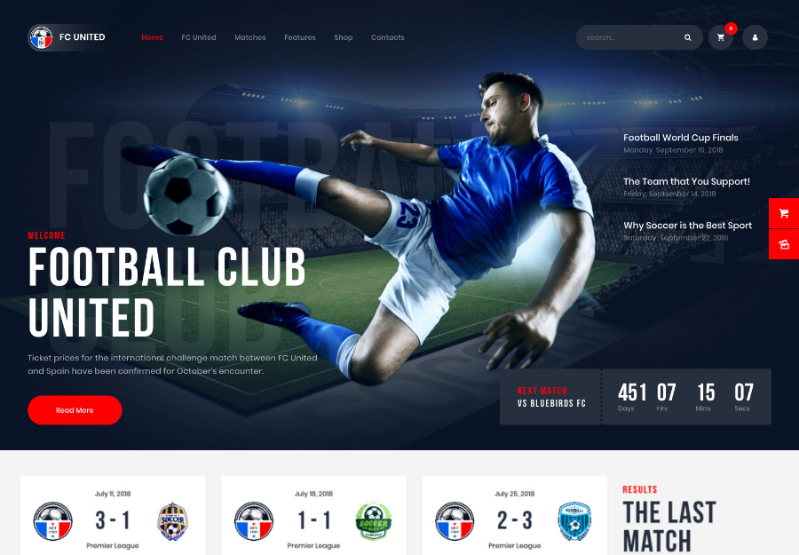 FC United | Futebol, Futebol e Esportes WordPressTheme + RTL