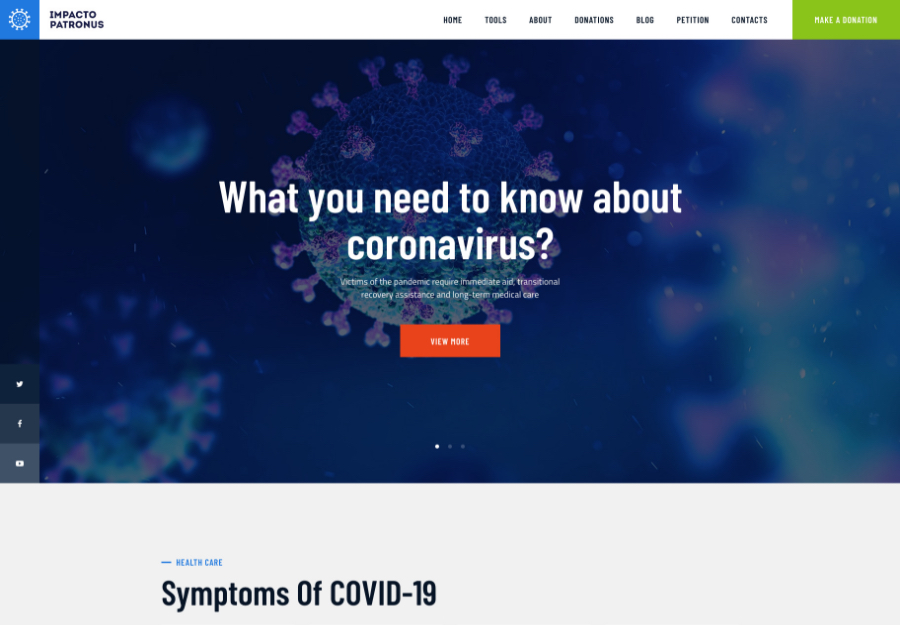 Impacto Patronus | Proteção contra Coronavírus, Petições e Tema WordPress de Ativismo Social