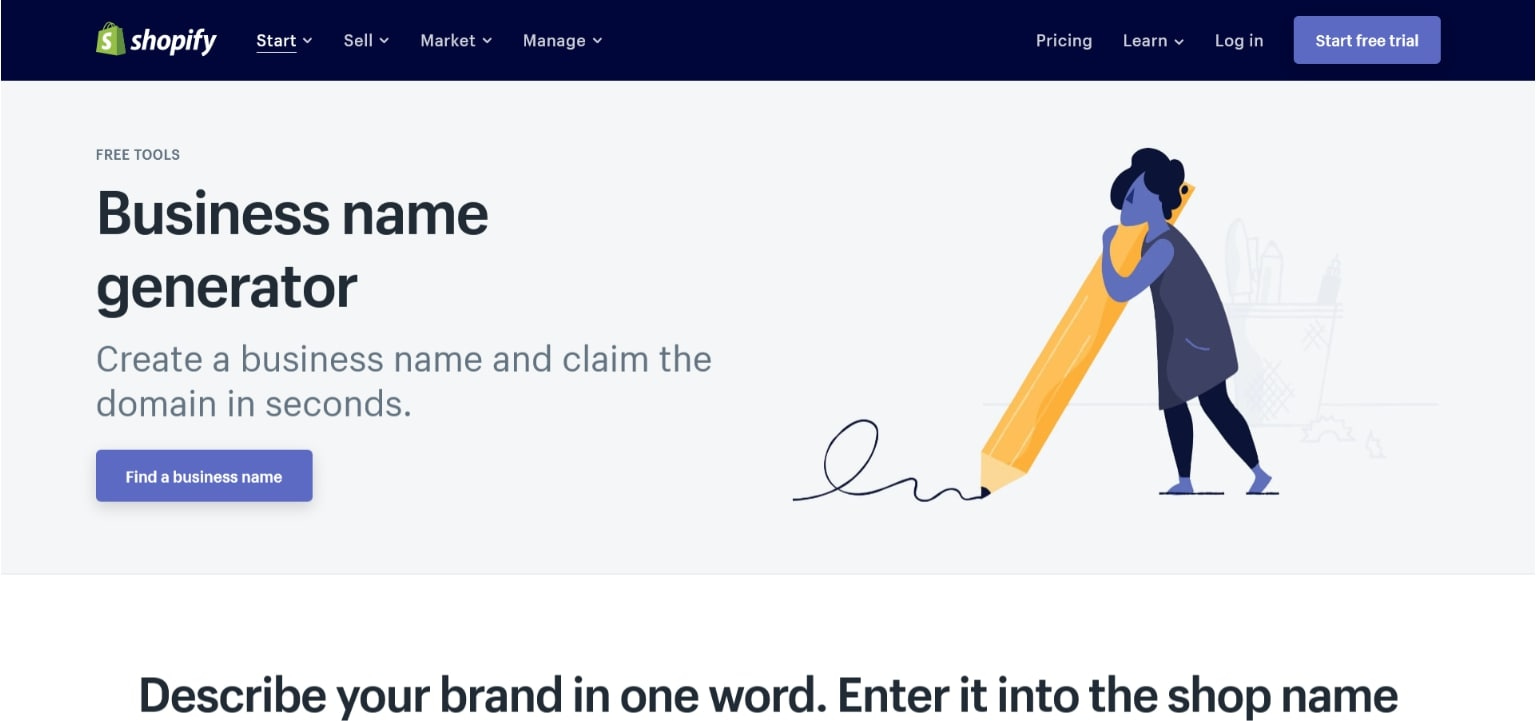 Shopify business name generator