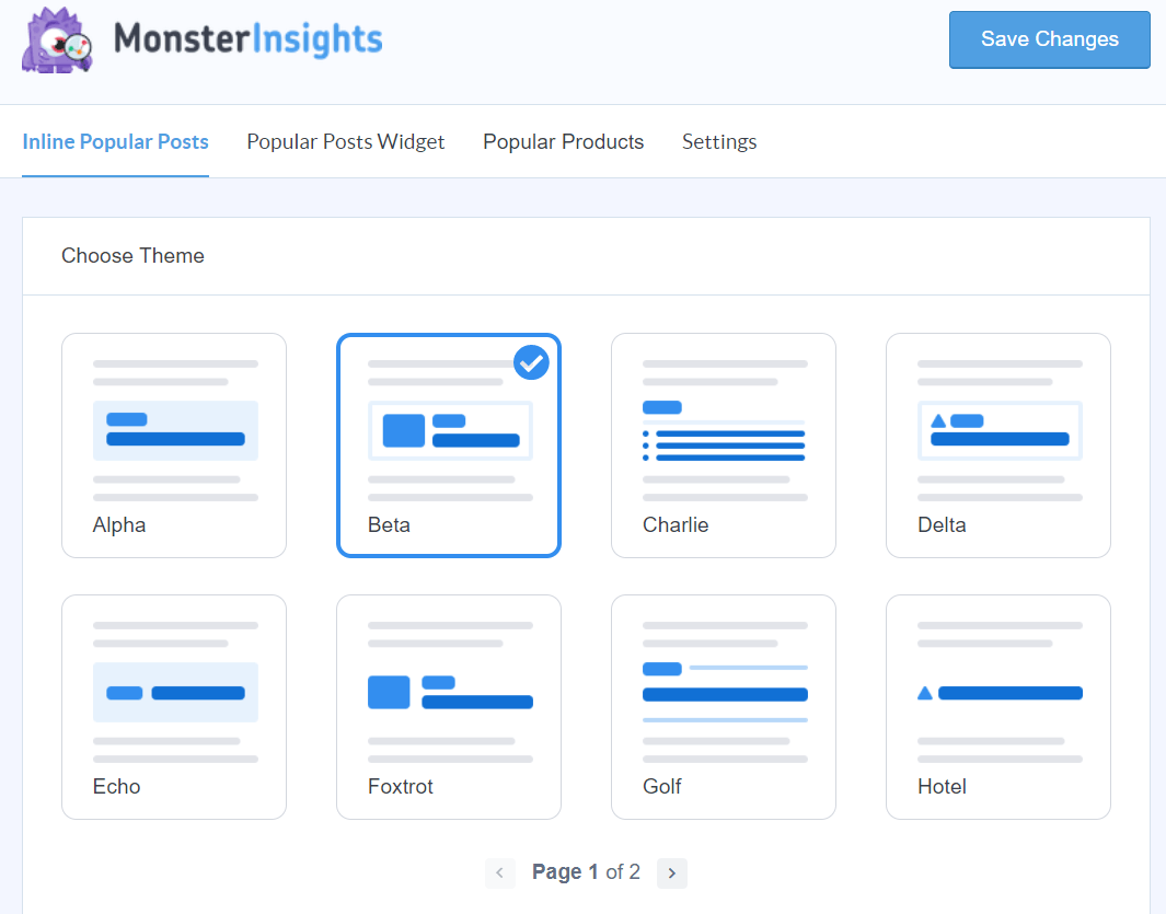 personalizar as configurações de postagem populares