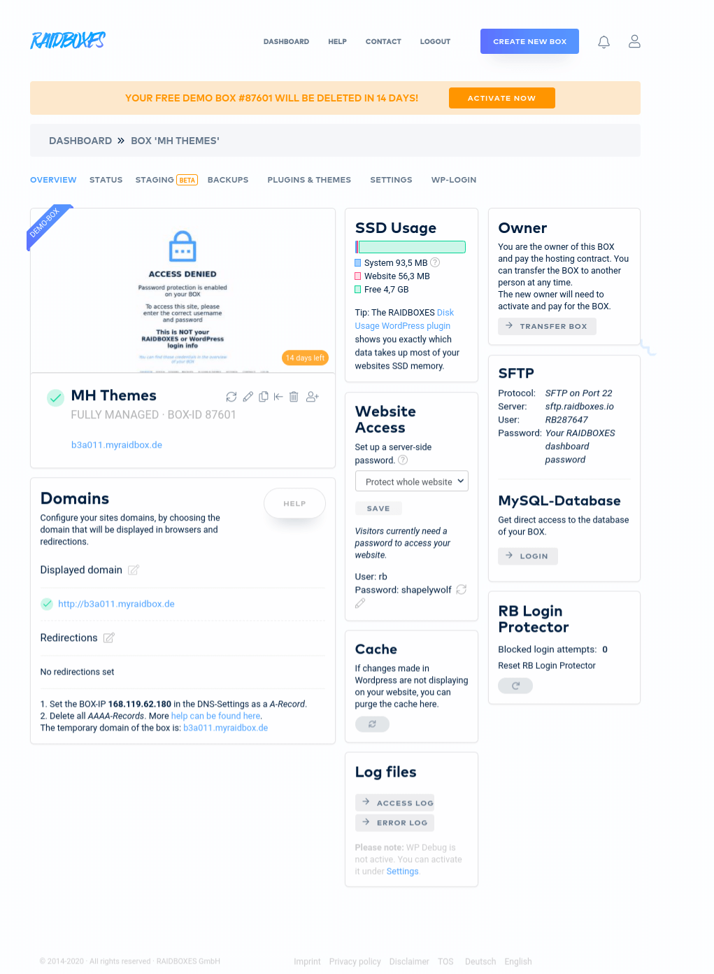 Raidboxes-Dashboard-Box