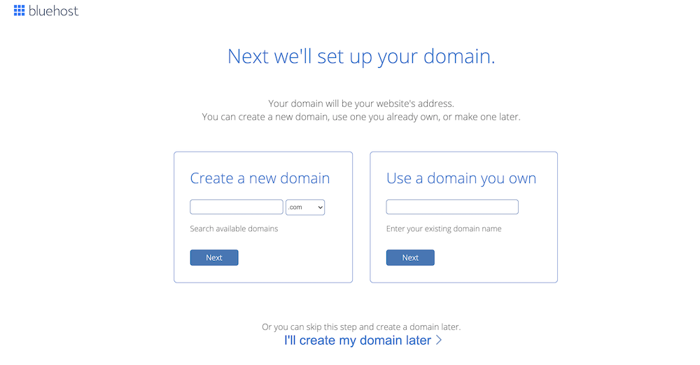 bluehost-domain-setup