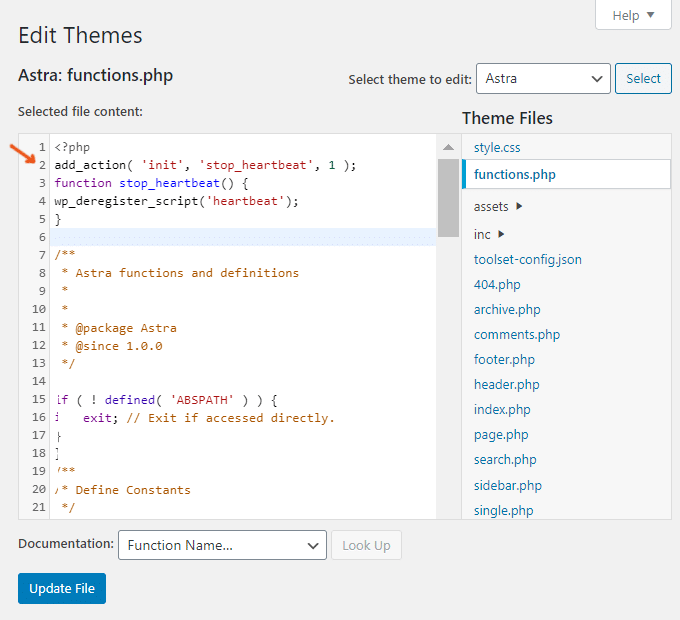 Disable WordPress Heartbeat Manually